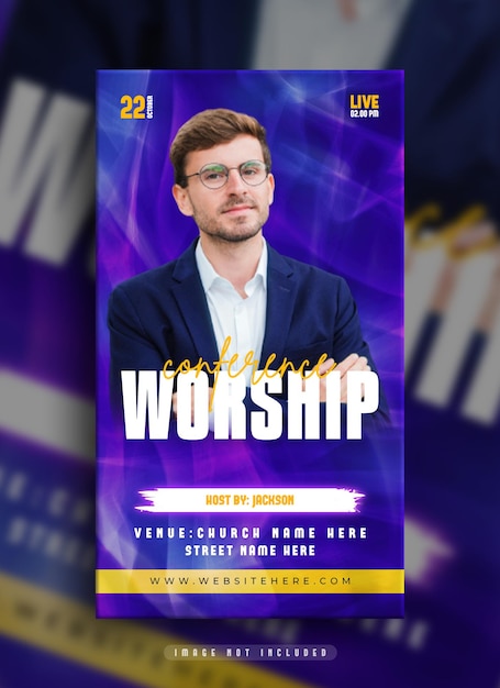 Worship âconference instagram story social media post web banner