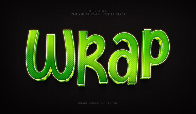 Wrap editable premium psd 3d text effect