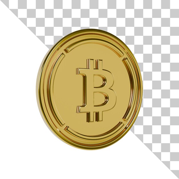 Wrapped Bitcoin Gold Coin 3D Icon