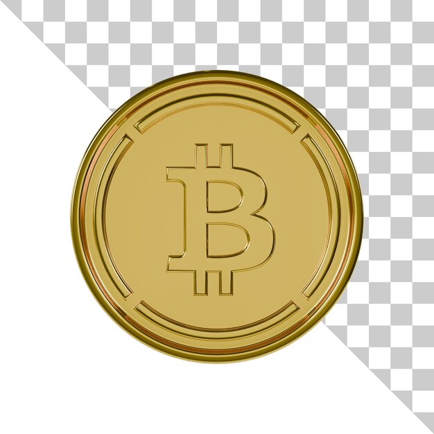 Wrapped Bitcoin Gold Coin 3D Icon