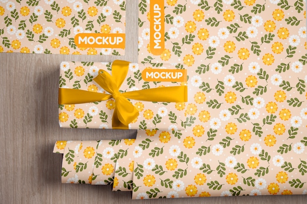 PSD wrapping paper mockup design