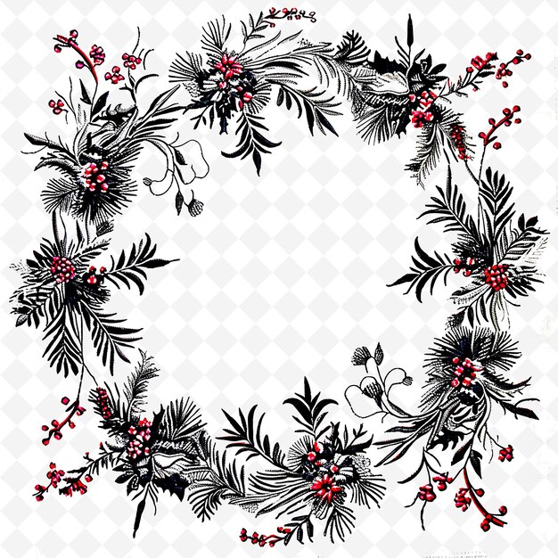 a wreath of flowers and leaves with a place for text in the middle