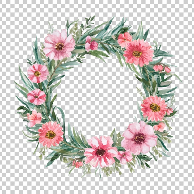 PSD a wreath of flowers with a floral design