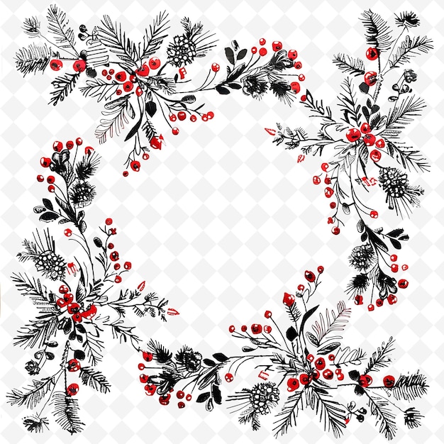 a wreath of holly and berries with a place for text