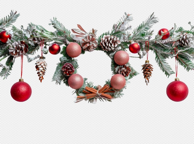 a wreath with red balls and a red ball on it