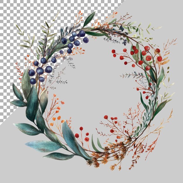 PSD wreaths on transparent background