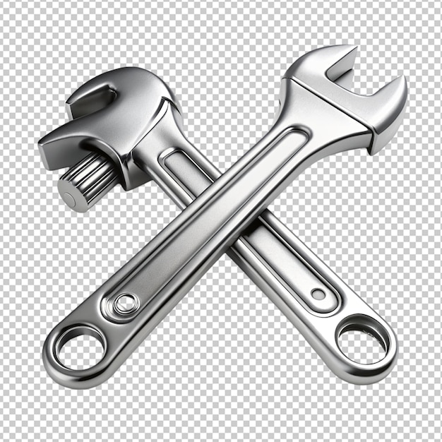 PSD wrench illustration of realistic 3d metallic mechanic tool