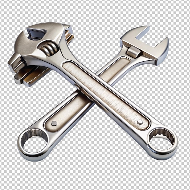 PSD wrench illustration of realistic 3d metallic mechanic tool