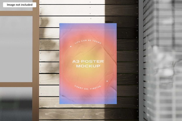 wrinkled A3 poster mockup