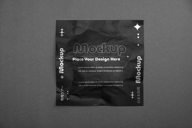 Wrinkled paper mock-up design