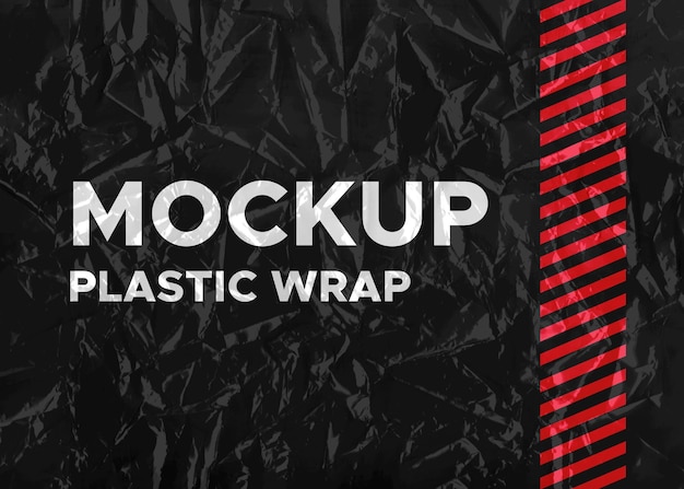 Wrinkled plastic wrap mockup