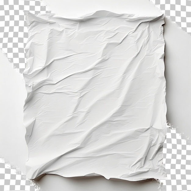 Wrinkled white paper mockup with creases