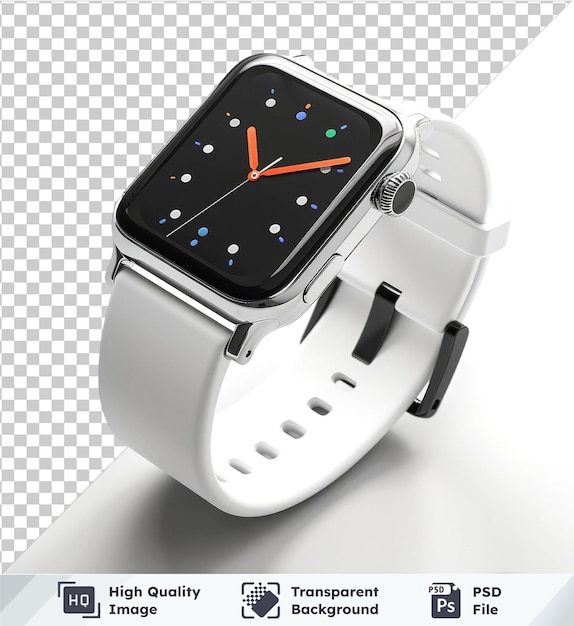 wrist white smart watch isolated on a transparent background