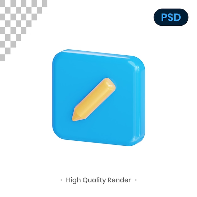 Write 3D Render Illustration Premium Psd