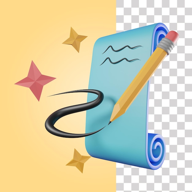 Writing 3d icon