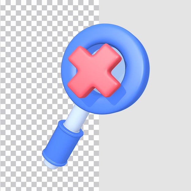 wrong analysis 3d business icon