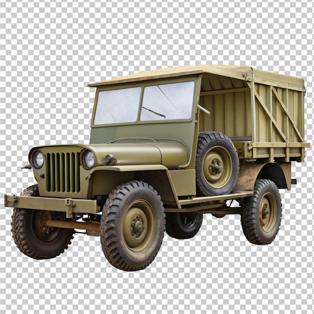 ww2 military jeep trailer png on transparent background