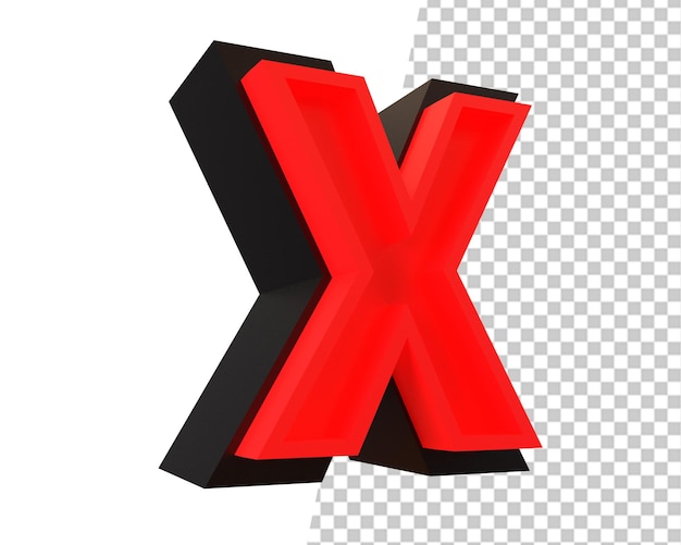 x wrong letter 3d render