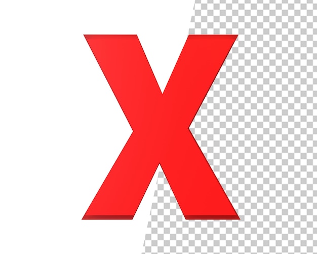 x wrong letter 3d render