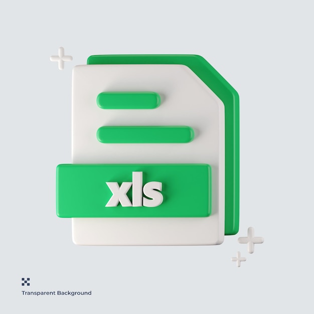 Xls file format 3d icon