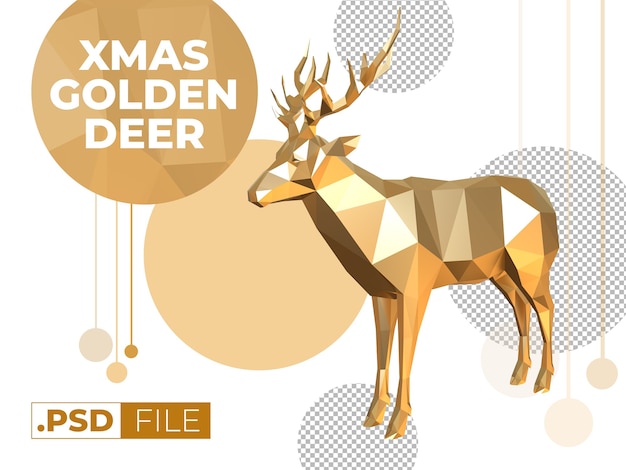 Xmas Golden Deer Mockup