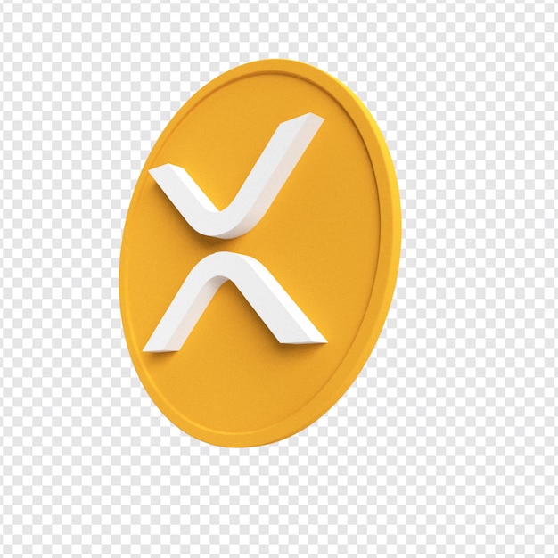 XRP coin logo cryptocurrency high resolution 3d render transparant