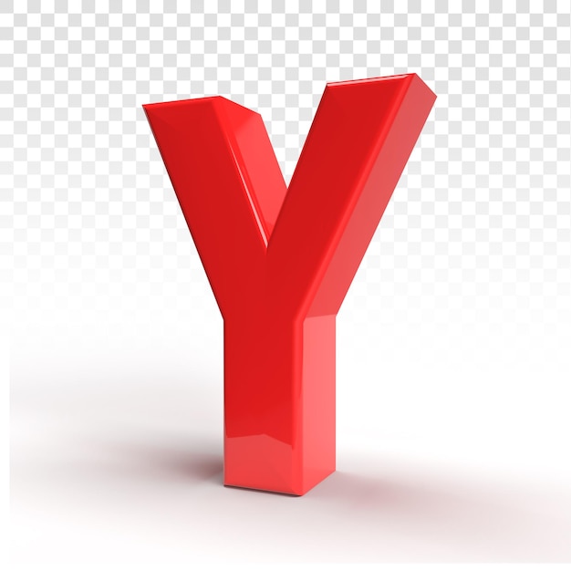 Y letter 3d red