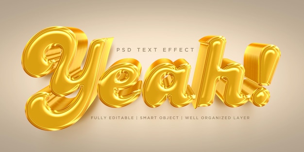 Yeah 3d style text effect