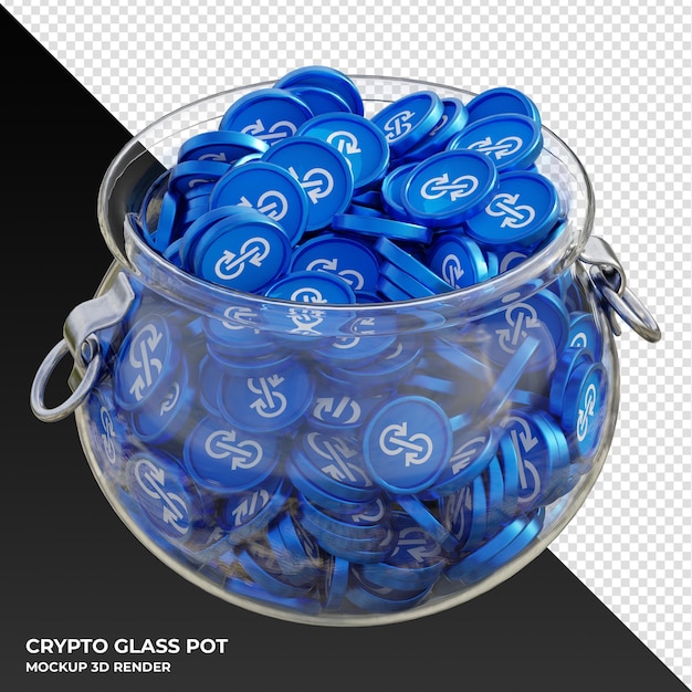 yearn finance YFI crypto coin Clear Glass Pot