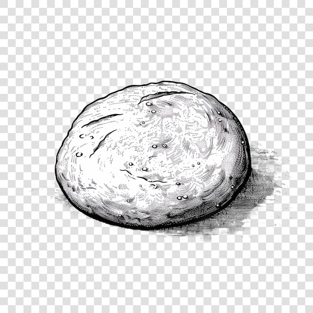 PSD yeast dough for bread or pizza on a floured white surface italian isolated on transparent background