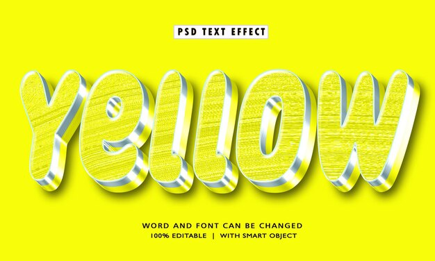 Yellow 3D Editable Text Effect