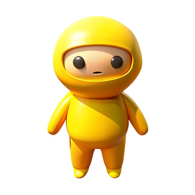 a yellow alien figure with a yellow helmet on it