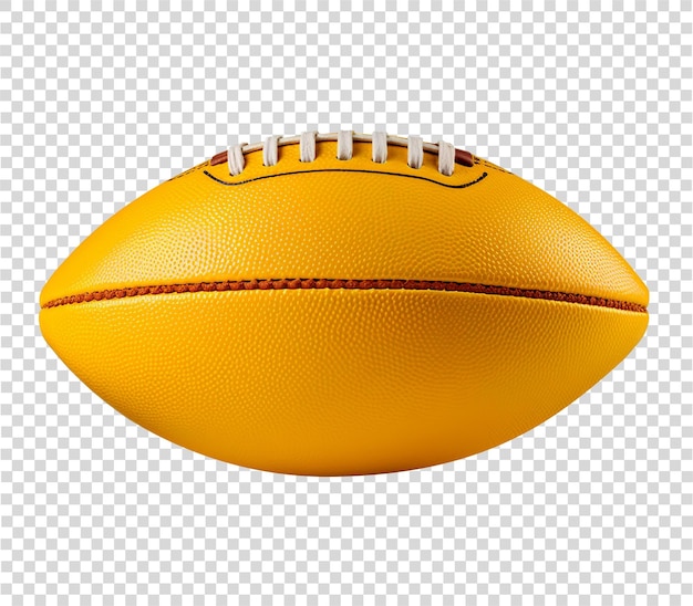 Yellow american football ball in transparent background