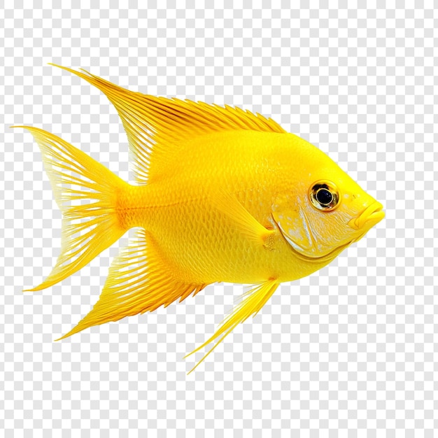 PSD yellow angelfish isolated on white background