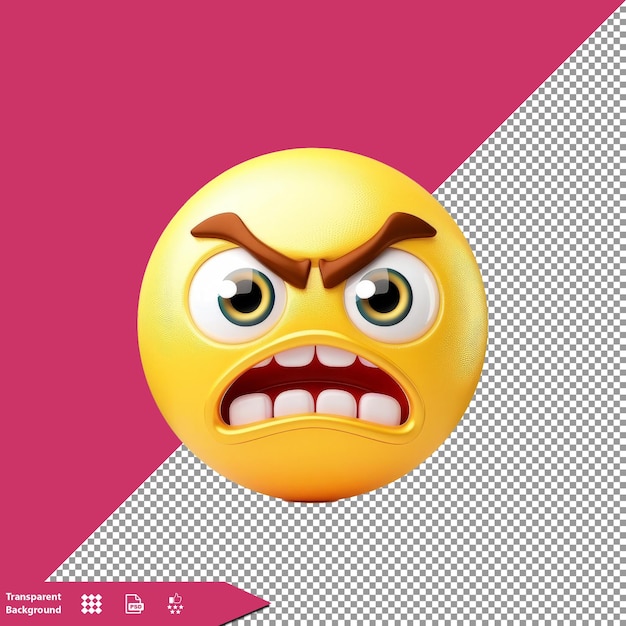 a yellow angry face with a red background with a black and white background