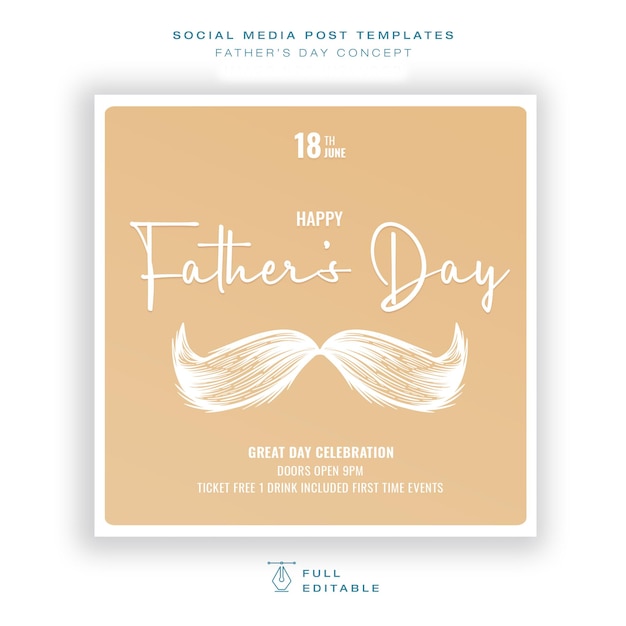 Yellow Background Happy father's day minimal concept social media post instagram post