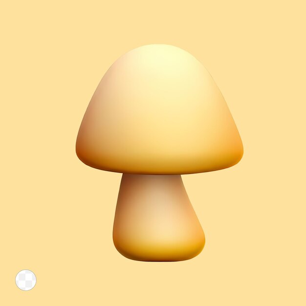 PSD a yellow background with a mushroom on it and a white dot in the middle.