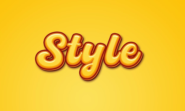 a yellow background with orange letters and the word style