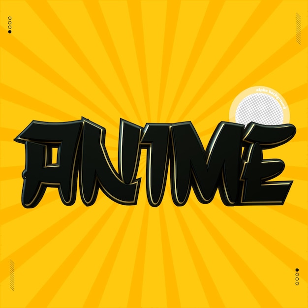 A yellow background with the word anime written in black.