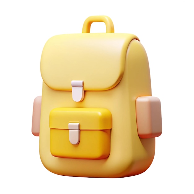 a yellow backpack with a zipper on it that says  the word  on it