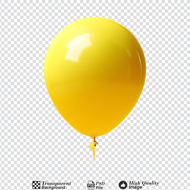 yellow balloon isolated on transparent background