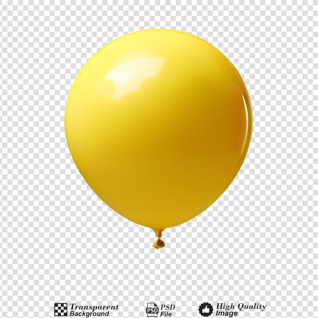 yellow balloon isolated on transparent background