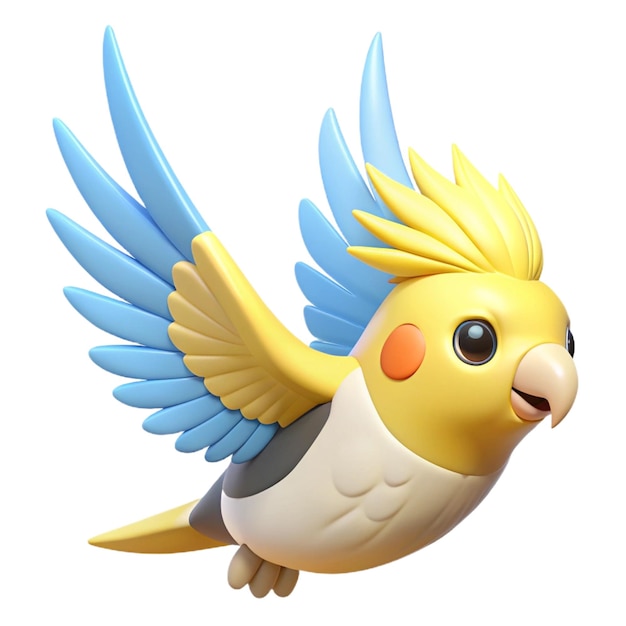 a yellow bird with blue wings has a yellow beak that says quot a bird quot