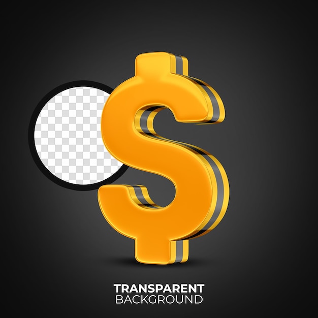 yellow and black money icon 3d