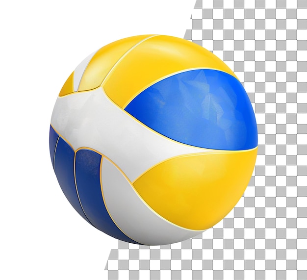 PSD a yellow and blue volleyball with the number 3 on it