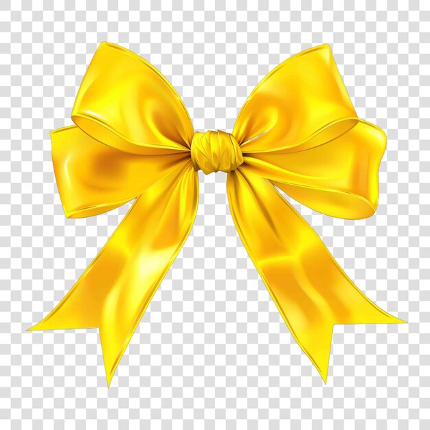 Yellow bow illustrstionon transparent background