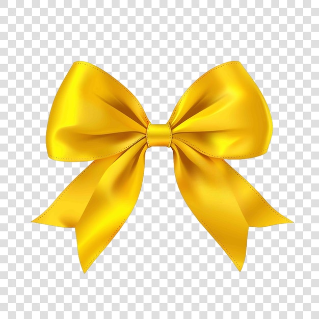 PSD yellow bow illustrstionon transparent background