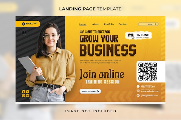 Yellow Business Landing Page Template