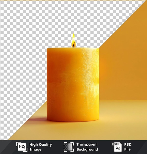 Yellow candle small to tall png files premium PSD