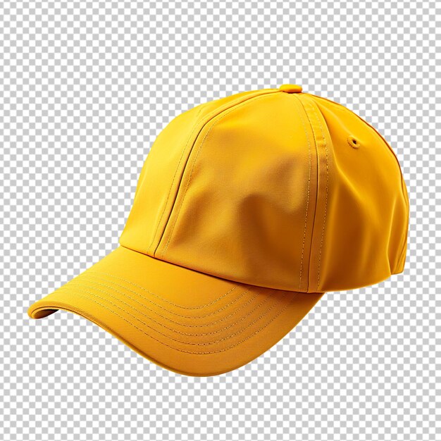 Yellow cap isolated on transparent background